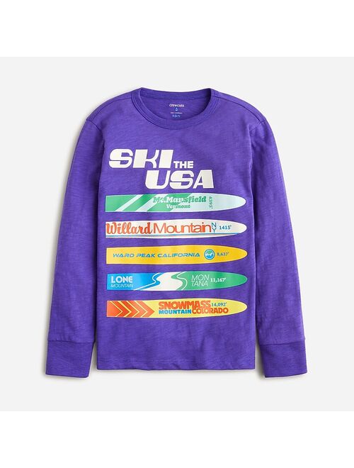 J.Crew Kids' long-sleeve "ski the USA" graphic T-shirt