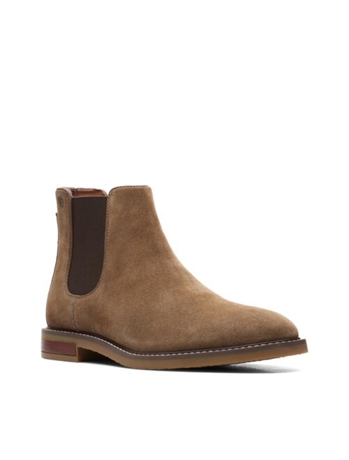 CLARKS Men's Collection Jaxen Chelsea Suede Comfort Boots