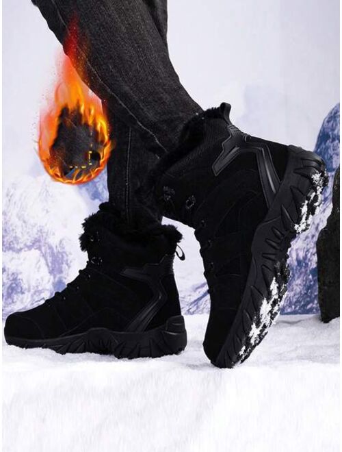 Shein Men's Winter Warm Snow Boots, Jungle Combat Resistant Boots