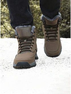 Winter Snow Boots For Men And Women, Thick Warm Fur Lined Waterproof Boots,  High-top Anti-slippery Large Size Shoes