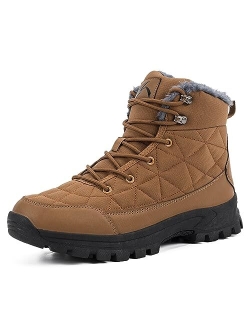 UPSOLO Men's Winter Warm Snow Work Boots