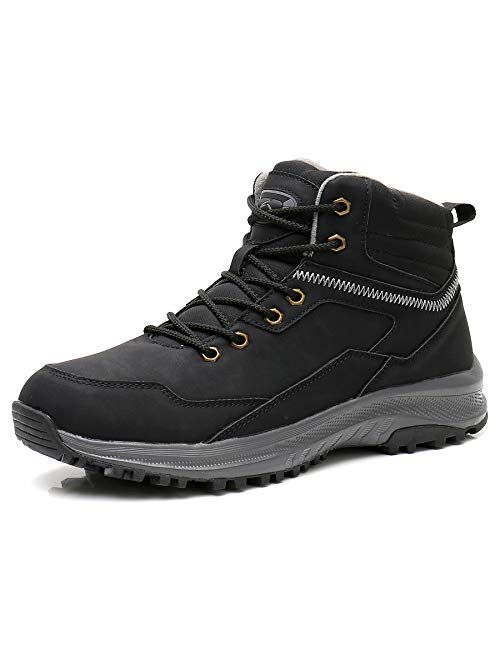 UPSOLO Men's Winter Warm Snow Work Boots