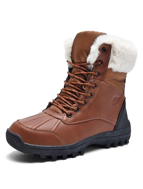 MEHOTO Men Women Warm Snow Boots, Soft Warm Sole Fur Lined Waterproof Anti Klip Winter Ankle Hiking Climping Walking Booties