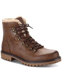 Men's Kyson Faux-Shearling Lace-Up Boots, Created for Macy's