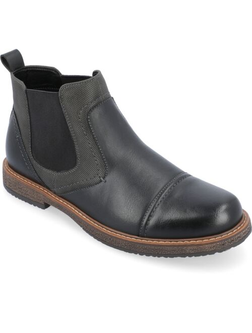 Vance Co. Men's Lancaster Wide Tru Comfort Foam Pull-On Cap Toe Chelsea Boot