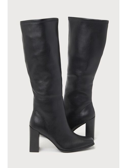 Chinese Laundry Mary Black Square-Toe Knee-High Boots