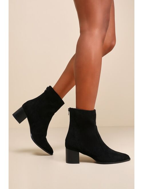 Lulus Daliiliea Coffee Brown Suede Pointed-Toe Ankle Booties