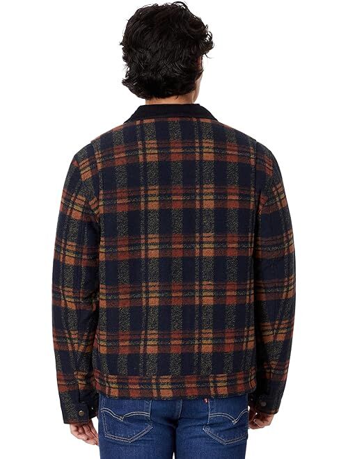 Lucky Brand Plaid Corduroy Collar Mechanics Jacket