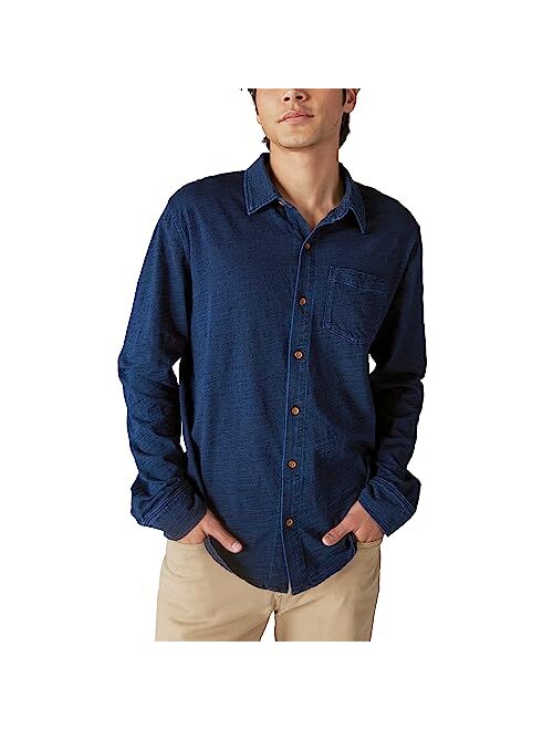 Lucky Brand Indigo Knit Button-Down Shirt