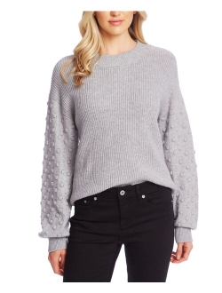 CeCe Women's Crewneck Bobble Detail Long Sleeve Sweater