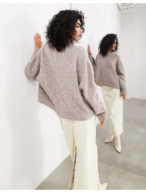 ASOS EDITION oversized crew neck knit sweater in oatmeal