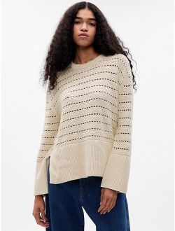 24/7 Split-Hem Crochet Sweater