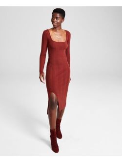 Women's Square-Neck Sweater Dress, Created for Macy's