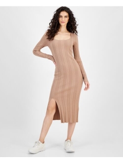 Women's Square-Neck Sweater Dress, Created for Macy's