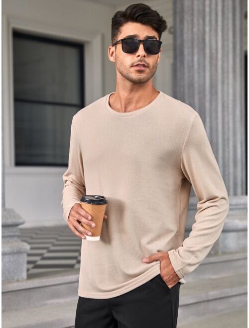 Shein Manfinity Basics Men Solid Round Neck Tee