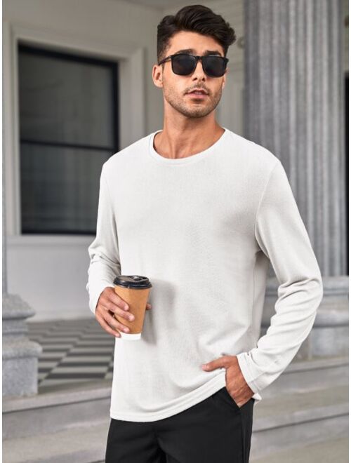 Shein Manfinity Basics Men Solid Round Neck Tee