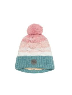 Girl Pompom Winter Knit Hat Pink And Blue Gradient - Toddler|Child