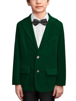 IIMMER Christmas Boys Solid Velvet Formal Blazer 4-12 Years