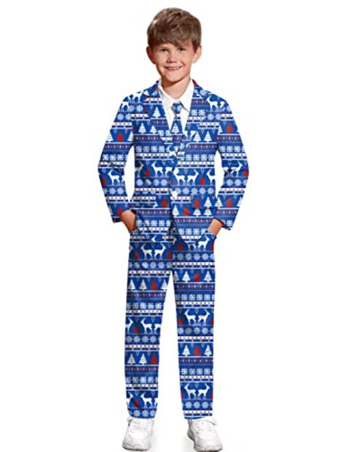 IIMMERChristmas Boys Ugly3PieceSuitswithJacket,Pants&Tie5-14Years