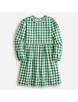 Girls' ruffle-collar dress in flannel