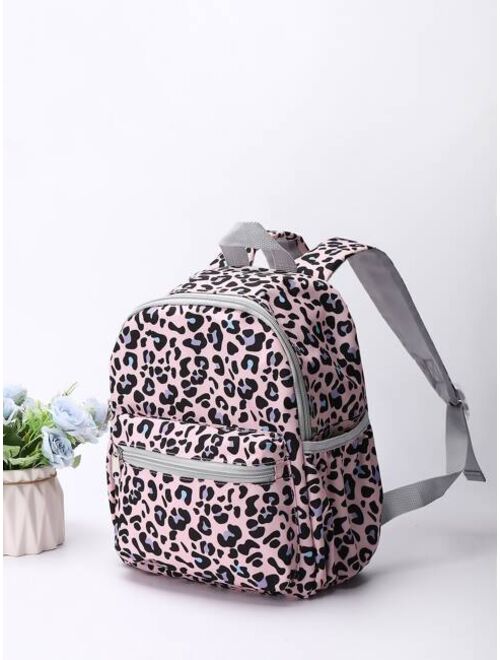 Shein Kids Cartoon Dinosaur Pattern Classic Backpack Cute Adjustable Strap Book-Bag