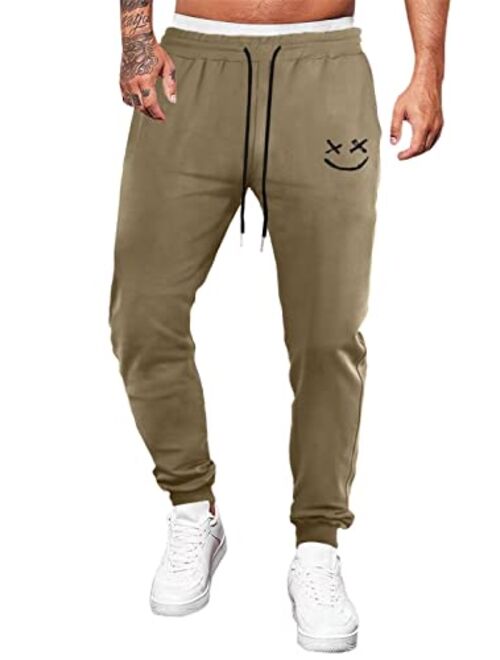 Dokotoo Men Men's Jogger Sweatpants Lightweight Cotton Drawstring Waist Joggers Workout Pants with Pockets