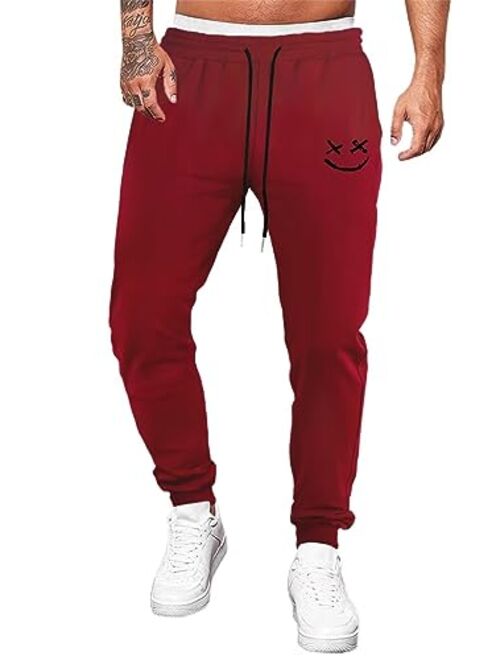 Dokotoo Men Men's Jogger Sweatpants Lightweight Cotton Drawstring Waist Joggers Workout Pants with Pockets