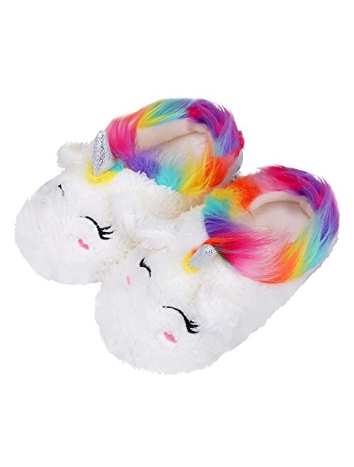 Orthoshoes Girls Fluffy Slippers,Sequin Faux Fur Fuzzy Slip-on House Slippers with Memory Foam House Shoes for Girls Bedroom Slippers