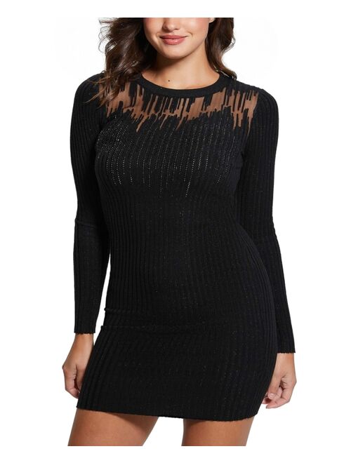 GUESS Women's Claudine Embellished Rib-Knit Mini Dress