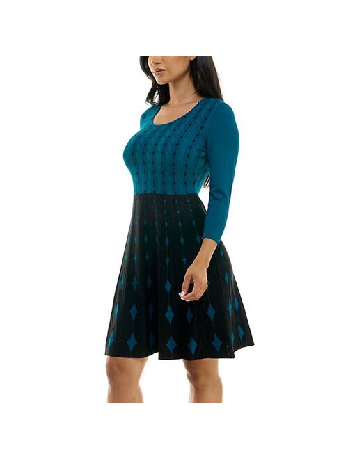 Women's Nina Leonard Fit & Flare Sweater Dress