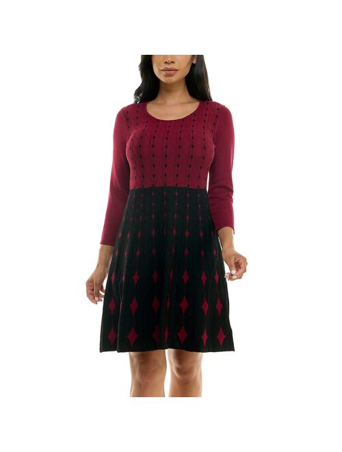 Women's Nina Leonard Fit & Flare Sweater Dress