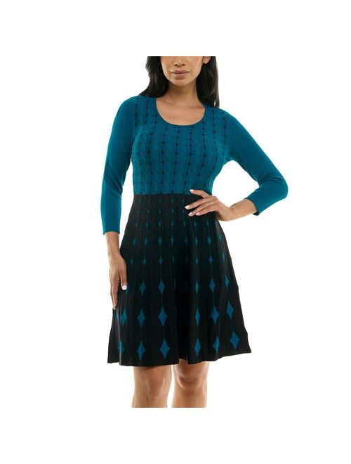 Women's Nina Leonard Fit & Flare Sweater Dress