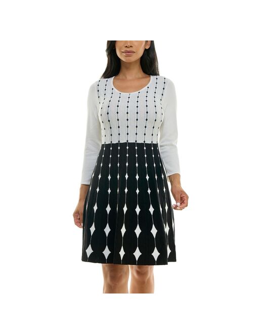 Women's Nina Leonard Fit & Flare Sweater Dress