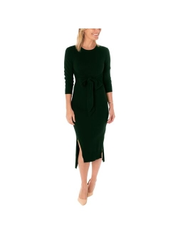 Women's Taylor Dress Tie Sash Midi Sweater Dress