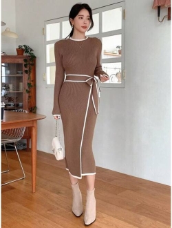 Women s Belted Sweater Dress