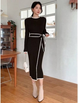 Women s Belted Sweater Dress