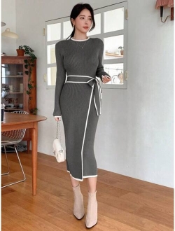 Women s Belted Sweater Dress