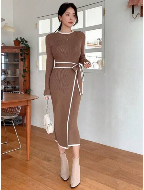 DAZY Women s Belted Sweater Dress