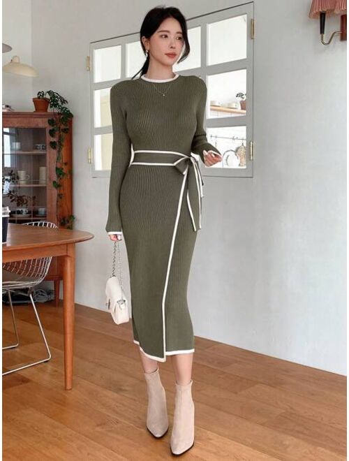 DAZY Women s Belted Sweater Dress