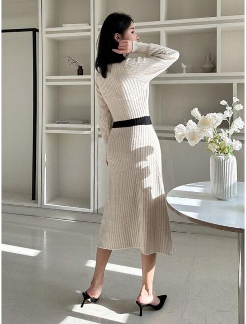 DAZY Women S Color Block Knitted Sweater Dress