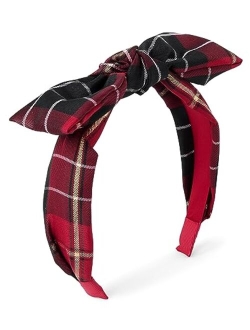 Girls' Christmas Hair Accessories, Headband, Clips and Bow, Red Plaid, NO_Size