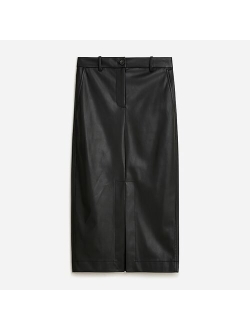 Faux-leather pencil skirt