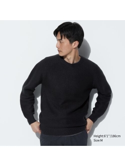 3D Knit Crew Neck Long-Sleeve Sweater