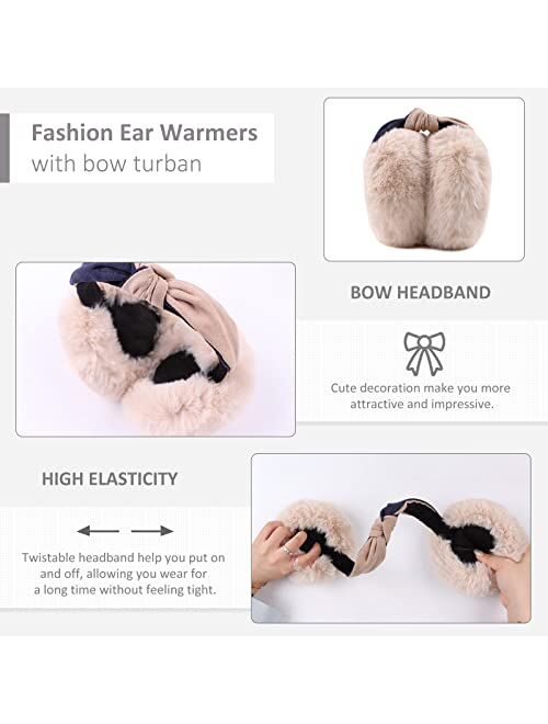 Peecabe Winter Women Earmuffs Faux Fur Girls Ear muffs Warm Unisex Kids Ear Covers Foldable Outdoor Boy Ear Warmers for Women