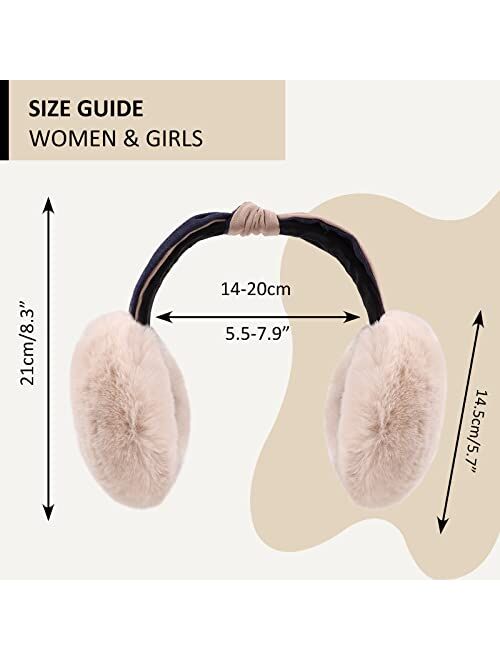 Peecabe Winter Women Earmuffs Faux Fur Girls Ear muffs Warm Unisex Kids Ear Covers Foldable Outdoor Boy Ear Warmers for Women