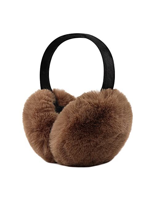 Peecabe Winter Women Earmuffs Faux Fur Girls Ear muffs Warm Unisex Kids Ear Covers Foldable Outdoor Boy Ear Warmers for Women