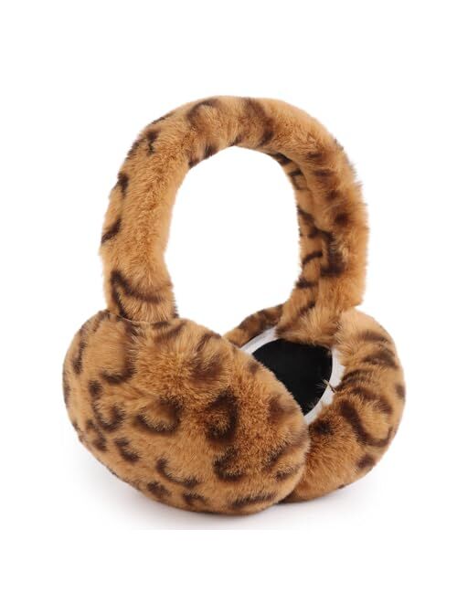 Peecabe Winter Women Earmuffs Faux Fur Girls Ear muffs Warm Unisex Kids Ear Covers Foldable Outdoor Boy Ear Warmers for Women