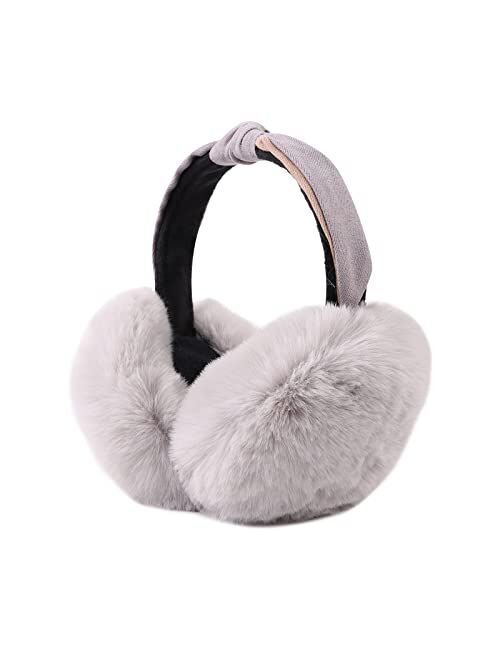 Peecabe Winter Women Earmuffs Faux Fur Girls Ear muffs Warm Unisex Kids Ear Covers Foldable Outdoor Boy Ear Warmers for Women