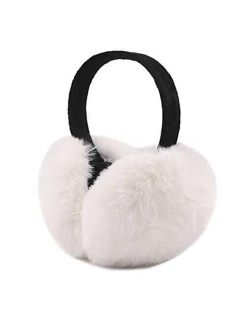 Peecabe Winter Women Earmuffs Faux Fur Girls Ear muffs Warm Unisex Kids Ear Covers Foldable Outdoor Boy Ear Warmers for Women