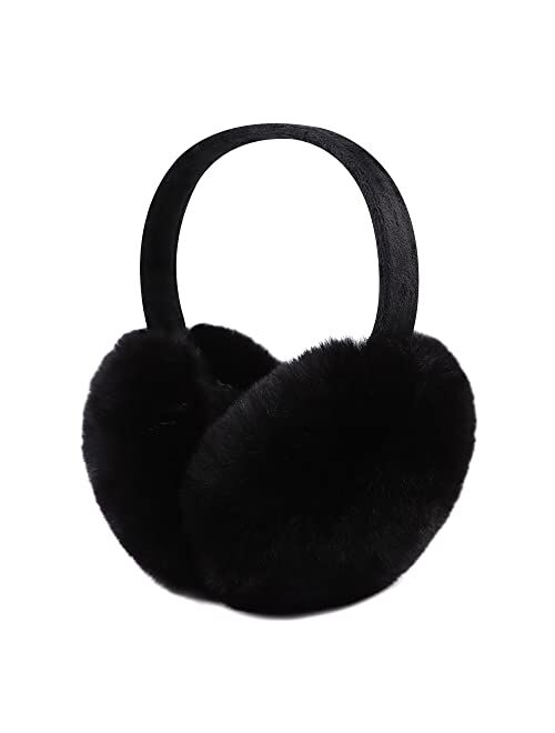 Peecabe Winter Women Earmuffs Faux Fur Girls Ear muffs Warm Unisex Kids Ear Covers Foldable Outdoor Boy Ear Warmers for Women